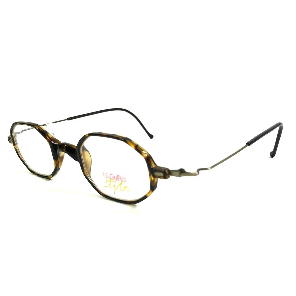 Nigura Style Eyeglasses Frames N 0375 A Tortoise Black Gray Hexagon 41-22-140